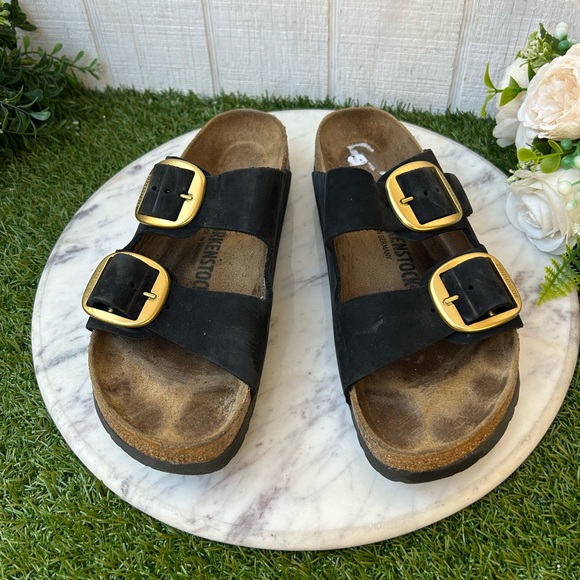 BIRKENSTOCK Arizona Big Buckle Nubuk Leather
Color: Black women Sz 40 US 9-95 - Picture 11 of 16